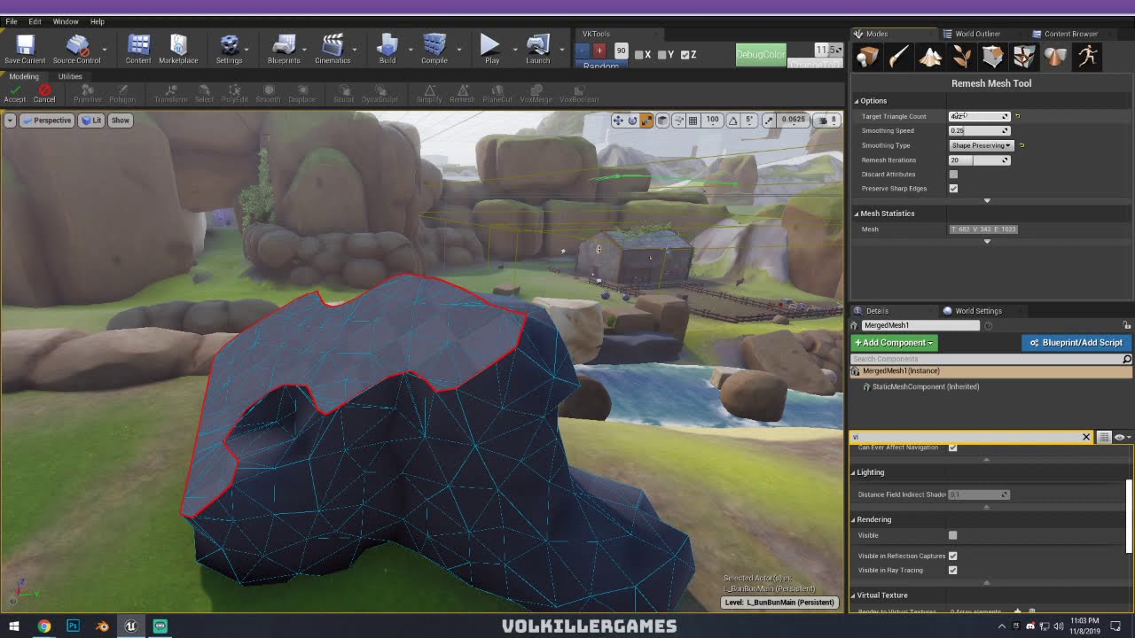 Playing with unreal mesh tools