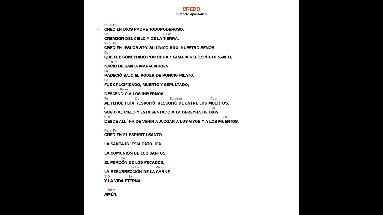 Credo (Liturgia | Amarillo) | Camino Neocatecumenal