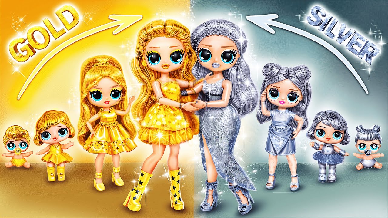 Oro vs Argento: Le Sorelle LOL Stanno Crescendo! Lavoretti Fai-da-te per le LOL OMG
