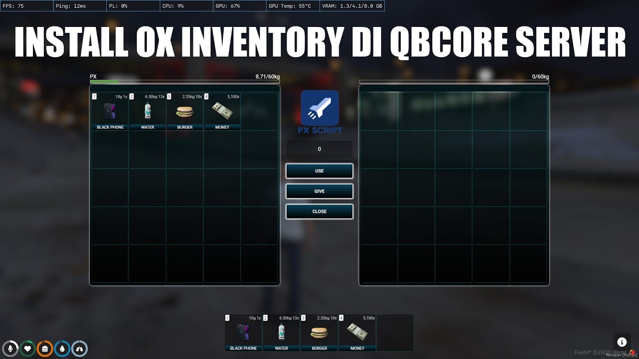 🔴LIVE : CARA PASANG OX INVENTORY DI QBCORE SERVER #OXINVENTORY #FIVEM #QBCORE