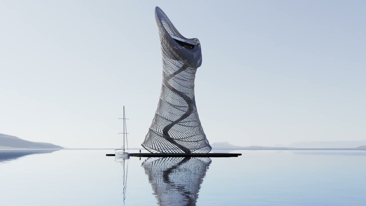 Процедурная наблюдательная башня в Blender — таймлапс с закадровым комментарием