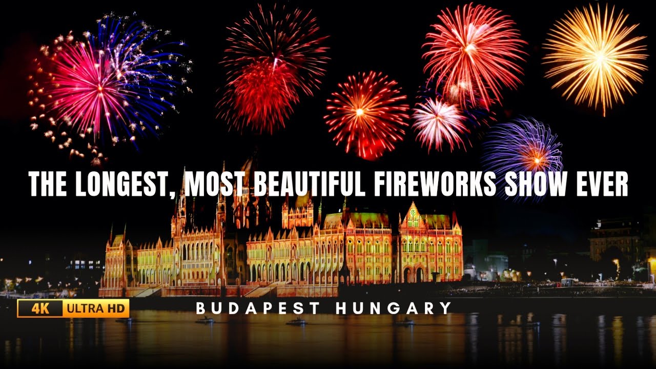 Budapest, Hungary Fireworks, August 20, 2024. 4K