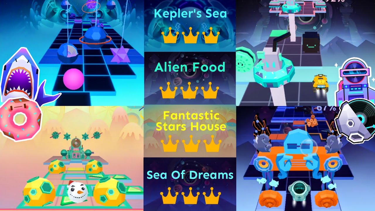 Rolling Sky - Kepler's Sea, F.Stars House, Alien Food, SeaStars (ReSkinned Music Swaps)