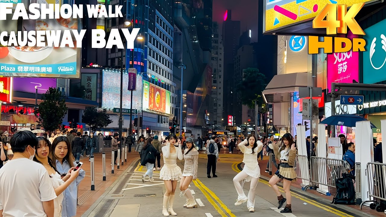 📍Hong Kong Shopping District Walk : FASHION WALK in Causeway Way Bay | 4k HDR #hongkong #trending