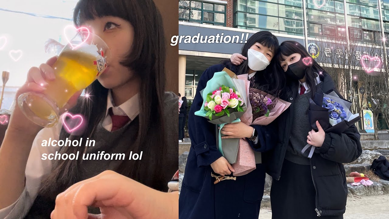 last day of korean high school vlog / graduation grwm