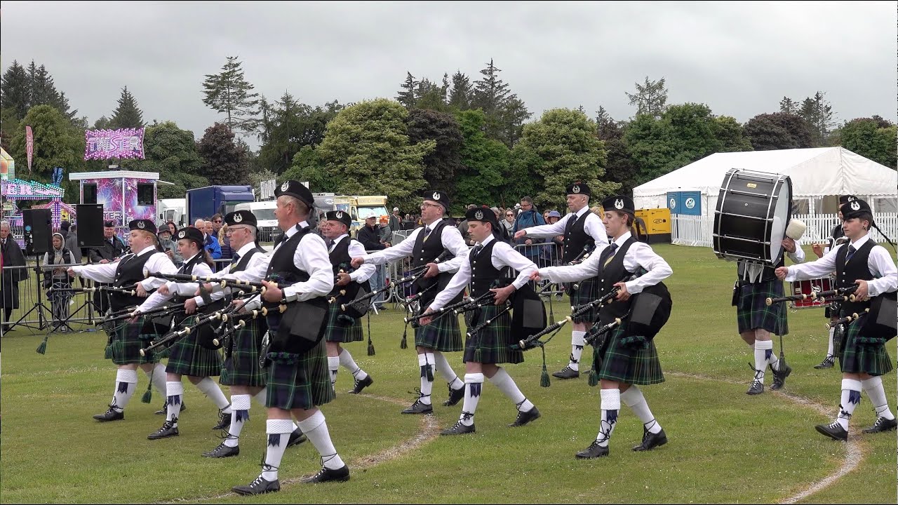 1st Place for Oldmeldrum RBL Pipe Band in Grade 4B during 2022 Aberdeen Highland Games in Scotland