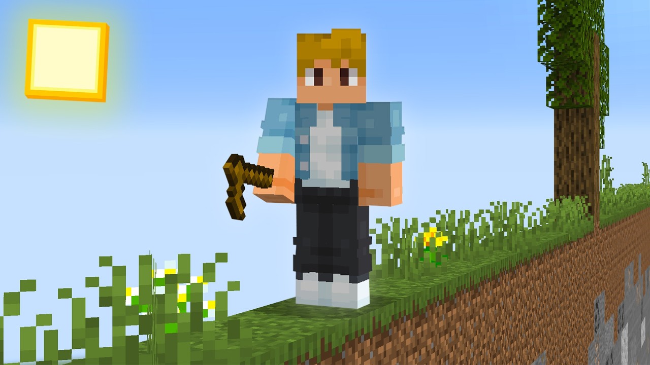 I Tried To BEAT Minecraft In A STRAIGHT LINE..