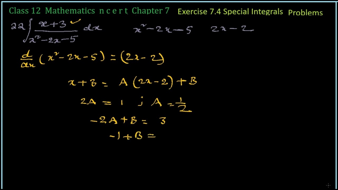 Class 12 mathematics chapter 7 Integration NCERT Exercise 7 4 problems 21 and 22