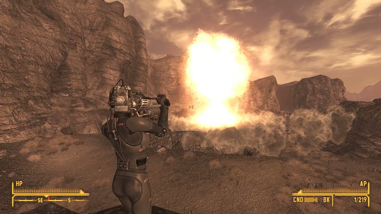 Fallout New Vegas - Bombing Deathclaw Promontory FAT Man GUNPlay (very hard)