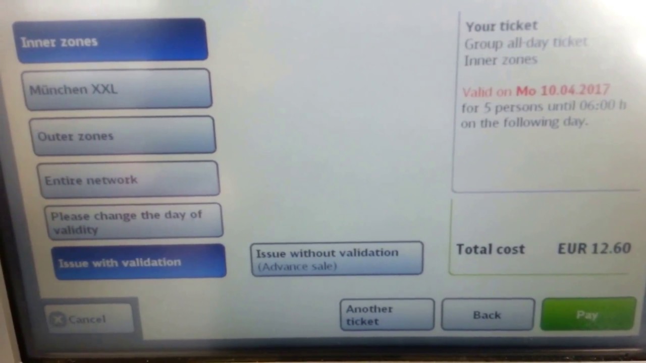 How to buy Train, Bus, Tram Ticket in Munich (München), Germany