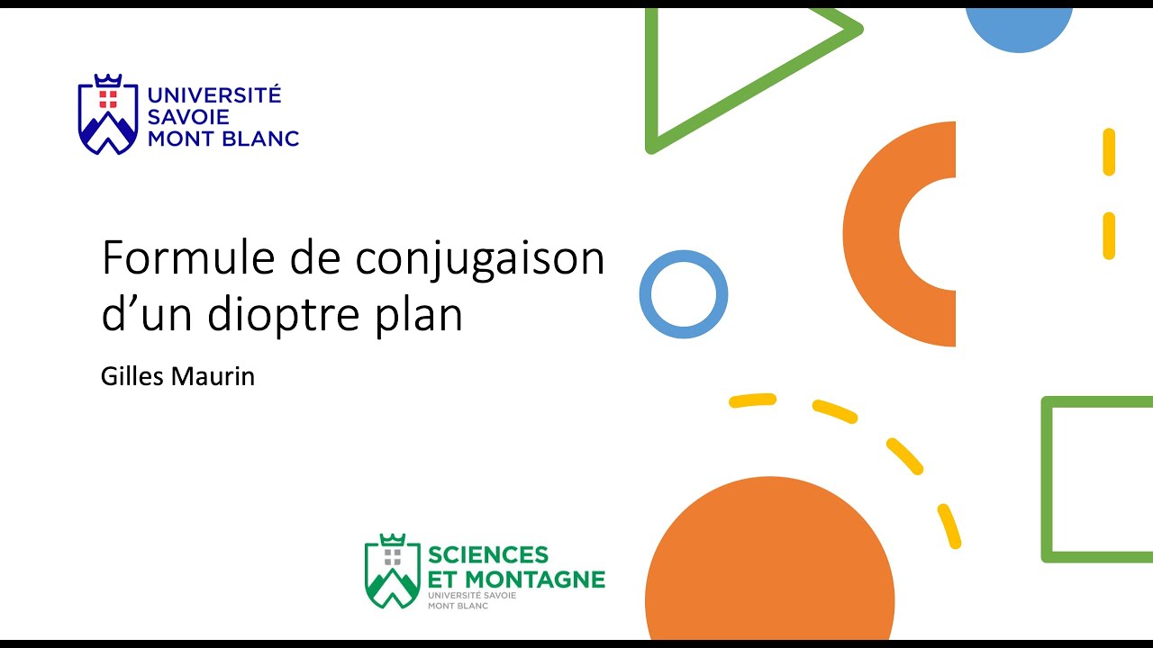 Formule de conjugaison d'un dioptre plan( Cours)