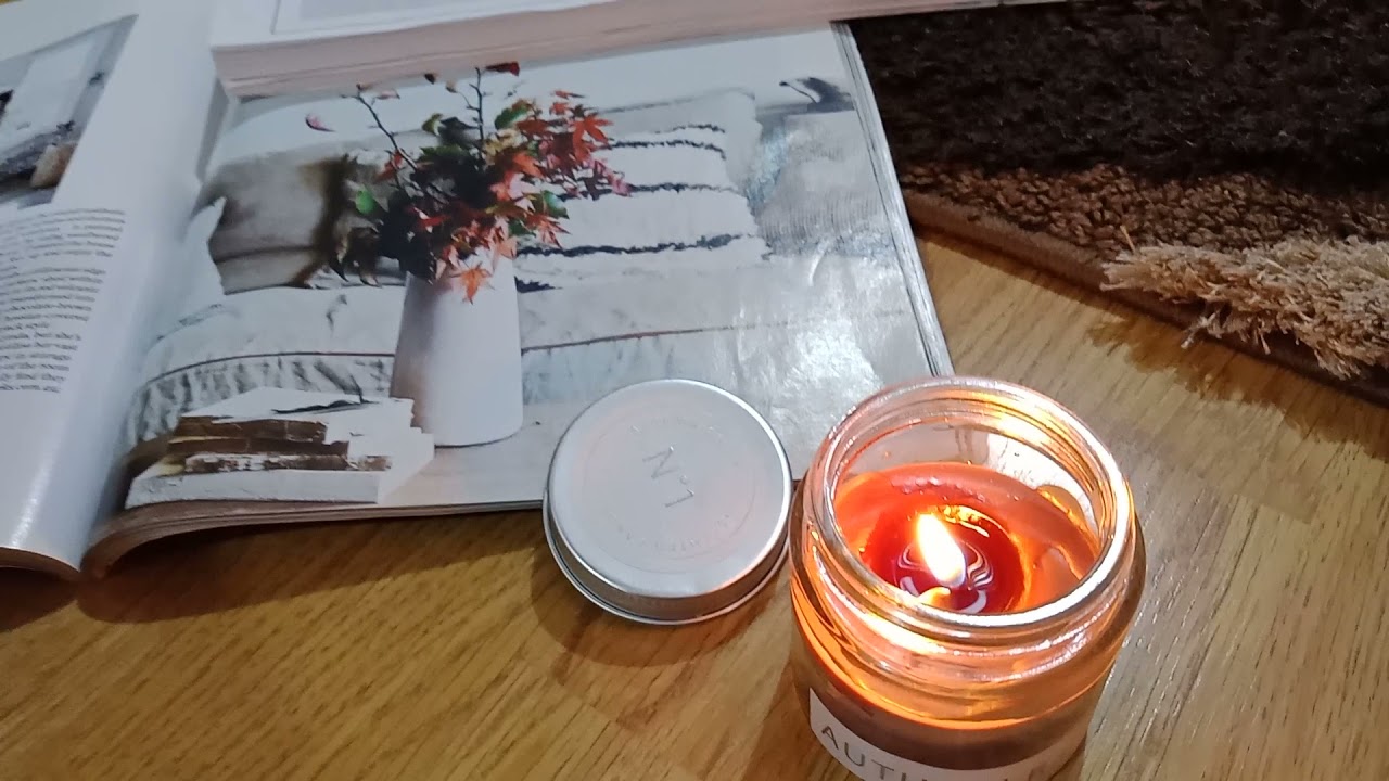 Scented candle for a hygge feeling