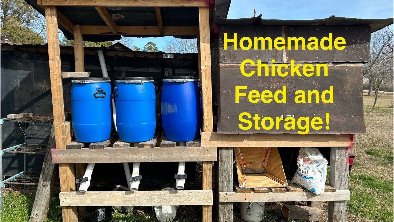 Homemade Chicken Feed and Feed Storage