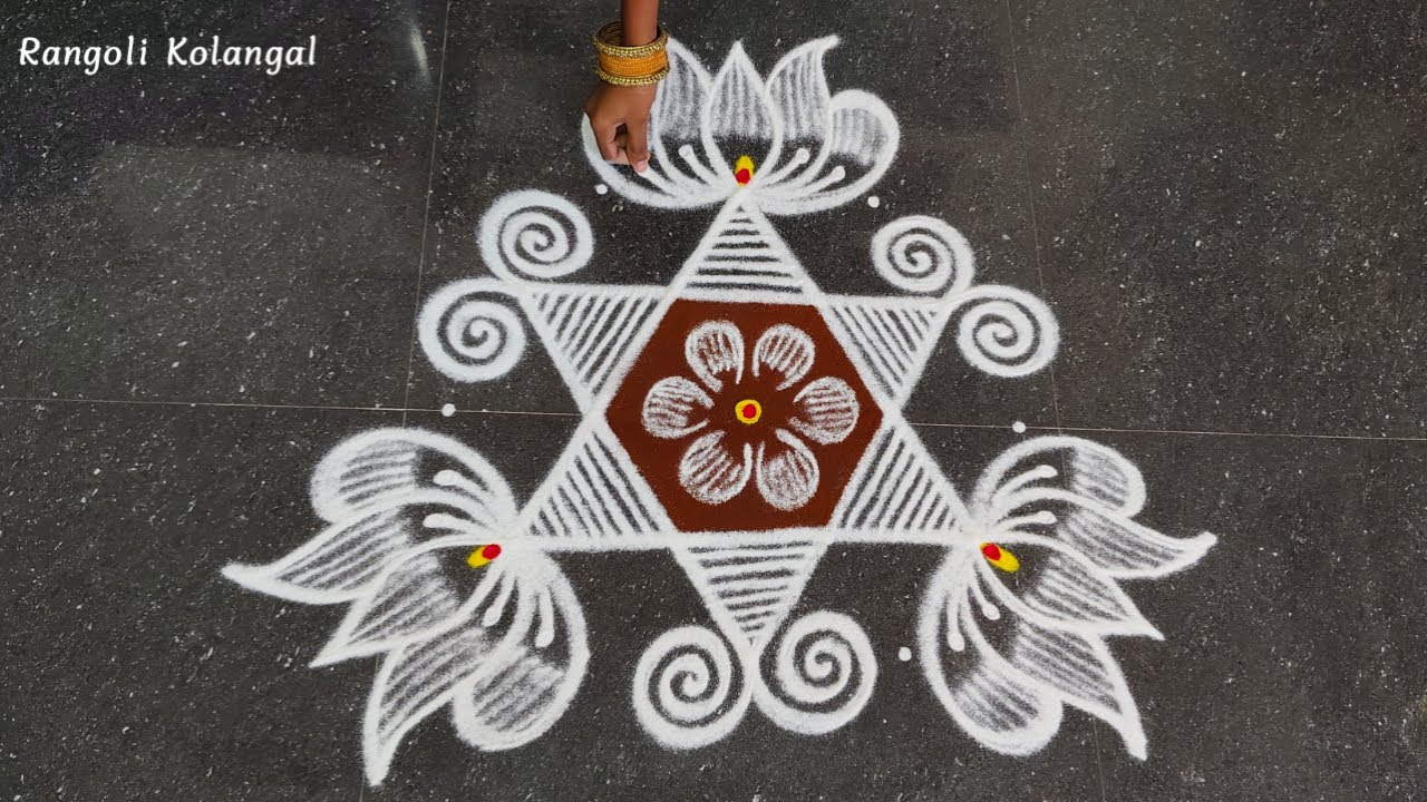 Easy Padi Kolam Design with 5x3 dot | Creative Rangoli Kolam | Padi Kolam Muggulu | Rangoli Kolangal
