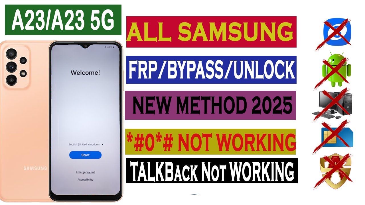  2025 ALL SAMSUNG GALAXY A23/A23 5G Frp Bypass Google Account| Updated Android 13/14 NO *#0*#
