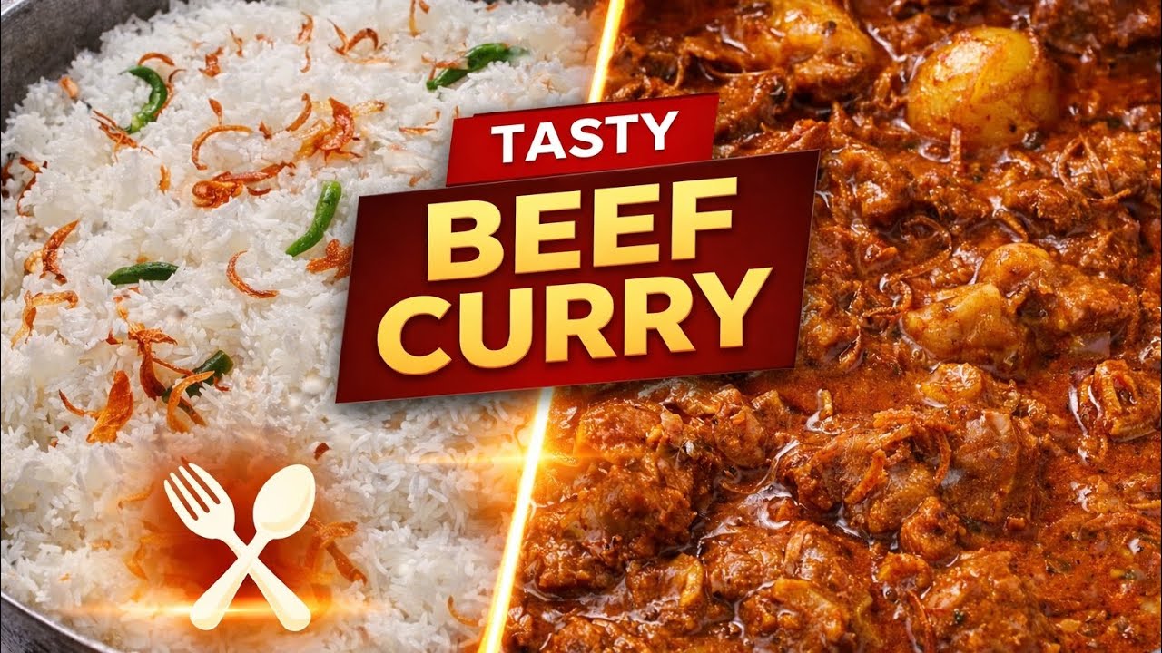 স্বাধে ভরা বিফকারি আর সাদা পোলাও রান্না রেসিপি।😋😋👍