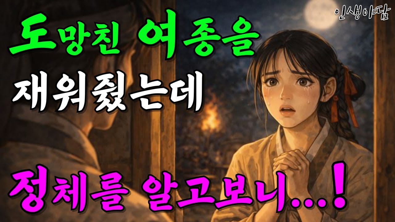 도망친 여종을 재워줬는데… 그날 밤 정체가 드러났다ㅣ이야기ㅣ야담ㅣ설화ㅣ민담ㅣ옛날이야기ㅣ전설