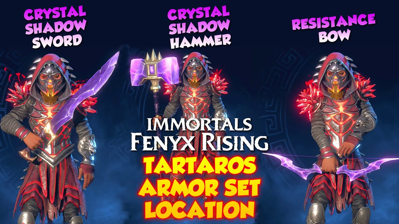 Immortals Fenyx Rising Tartaros Armor Set + Crystal Weapons