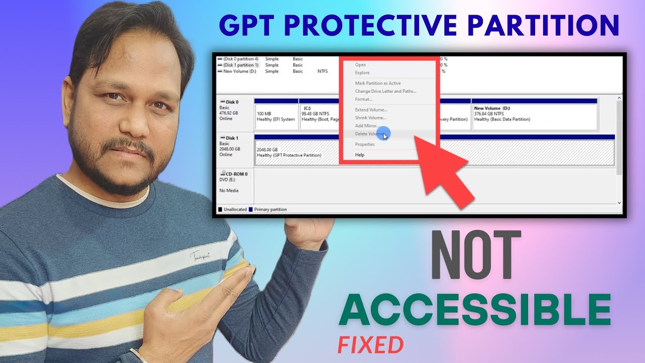 [SOLVED] GPT Protective Partition in Disk Management | Hard Disk is not accessible