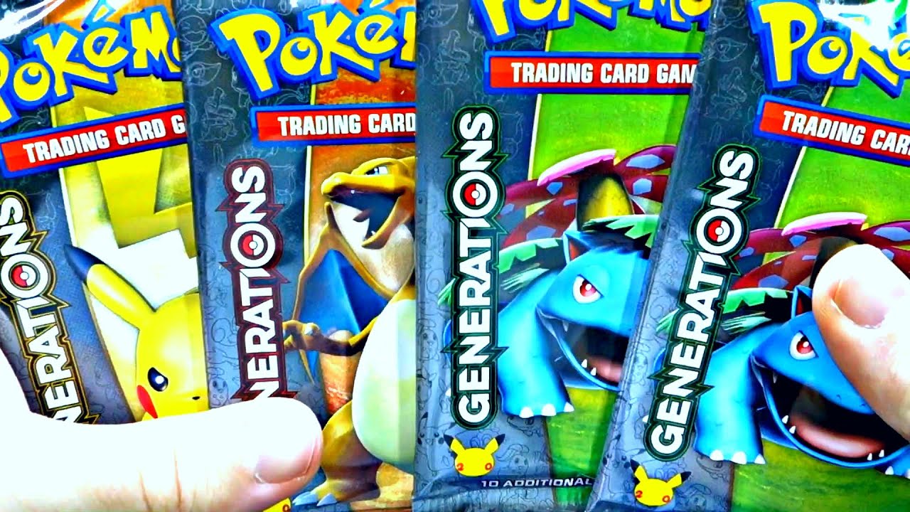 Opening 4 Pokemon Generations Booster Packs! 20th Anniversary!