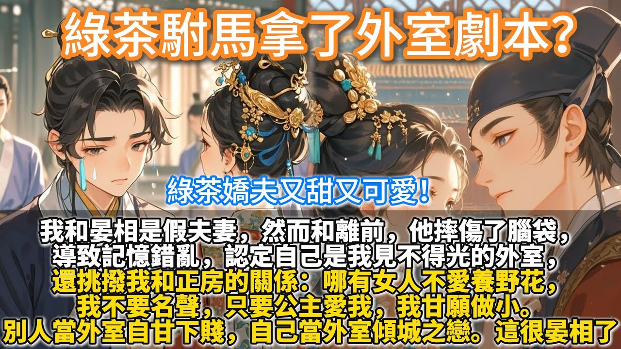 完結搞笑甜寵文：綠茶駙馬拿了外室劇本？我和晏相是假夫妻，然而和離前，他摔傷了腦袋。導致記憶錯亂，認定自己是我見不得光的外室。人人稱讚的君子從此日夜琢磨怎麼爬我的床。還要挑撥我和正房：哪有女人不愛養野花
