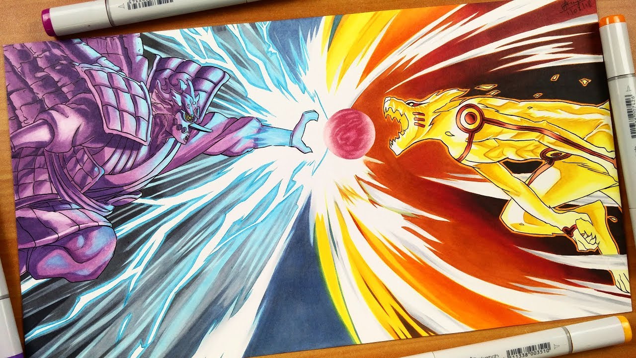Drawing Susano VS Kurama - Naruto Shippuden