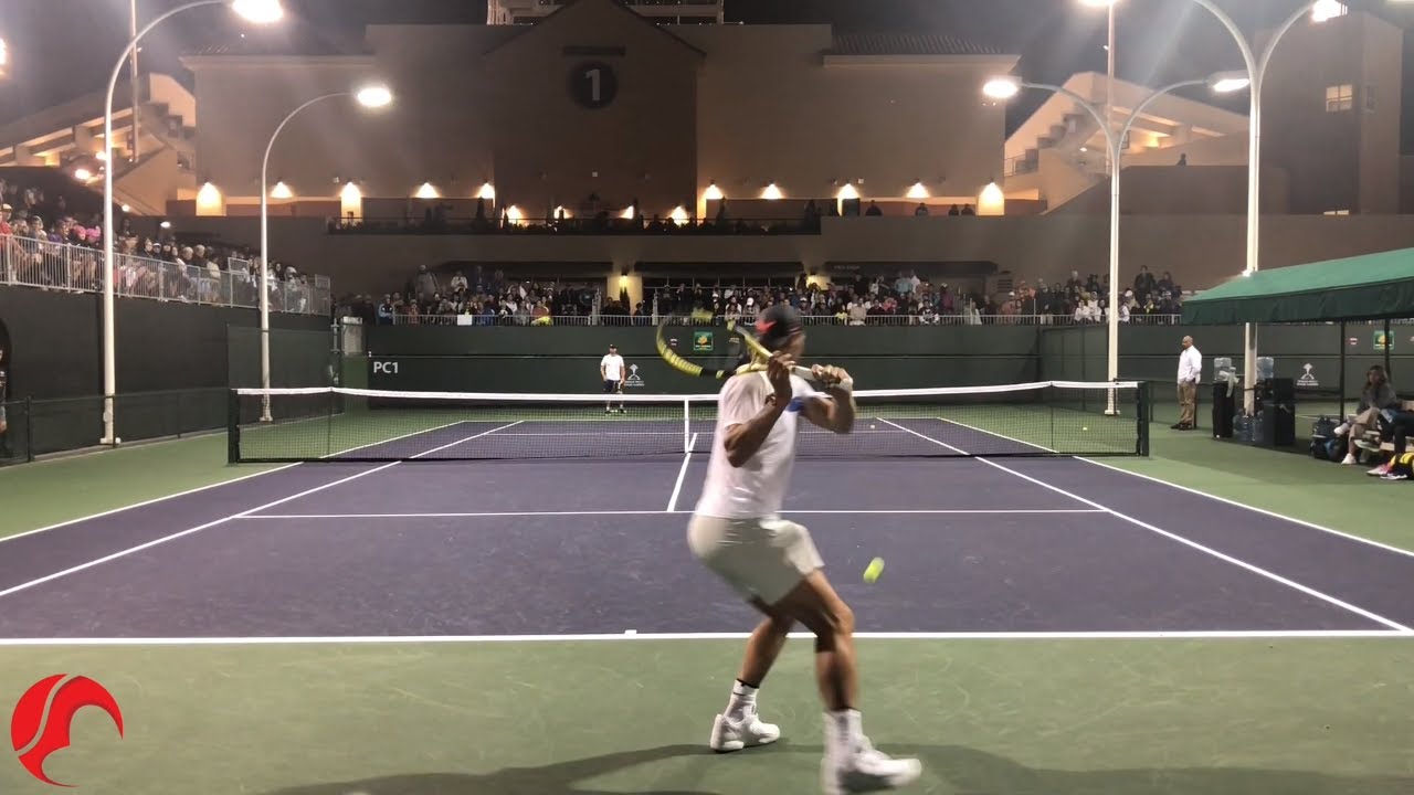 Nadal Slice Backhand Drills 2019 - Court Level View