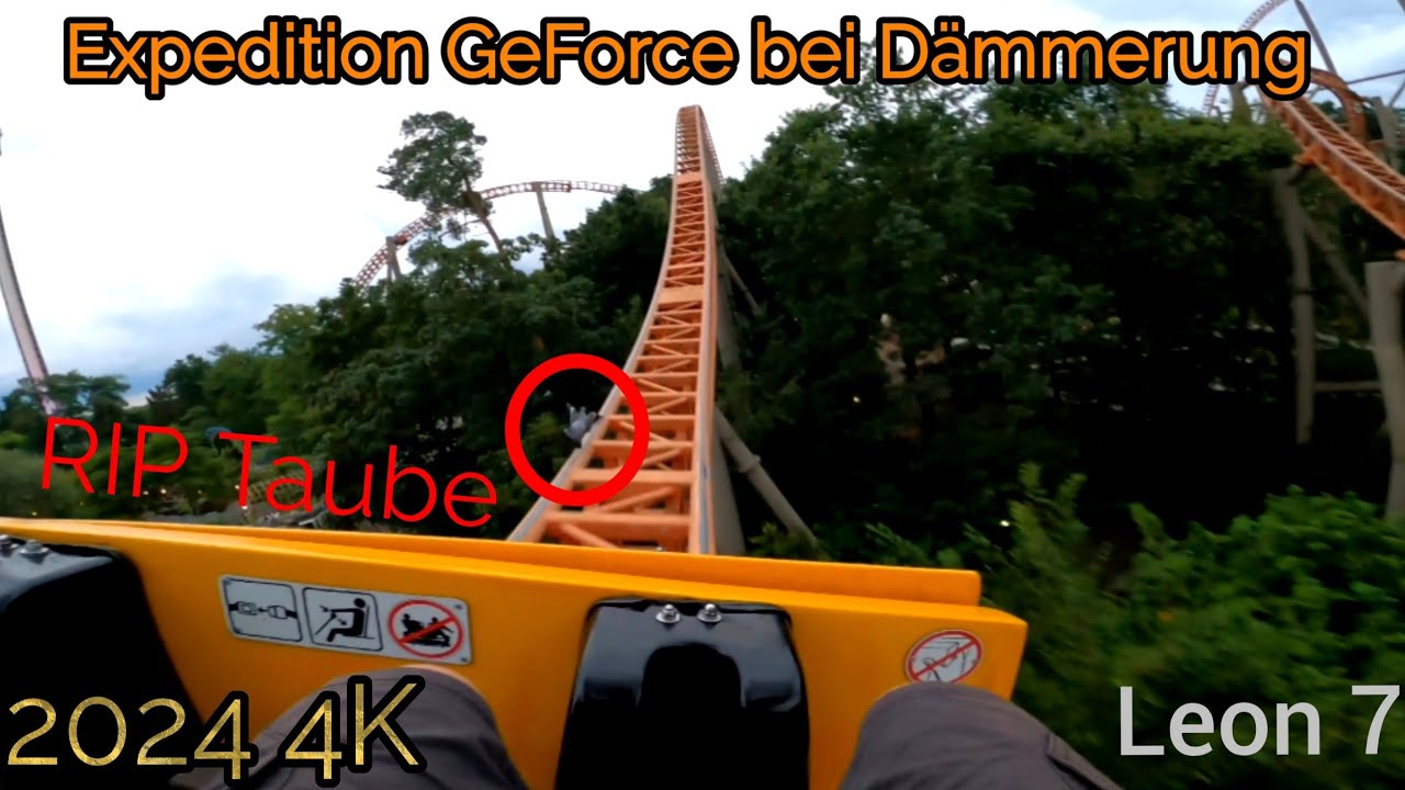 Expedition GeForce Onride bei Dämmerung 2024 4K Holiday Park Summernights