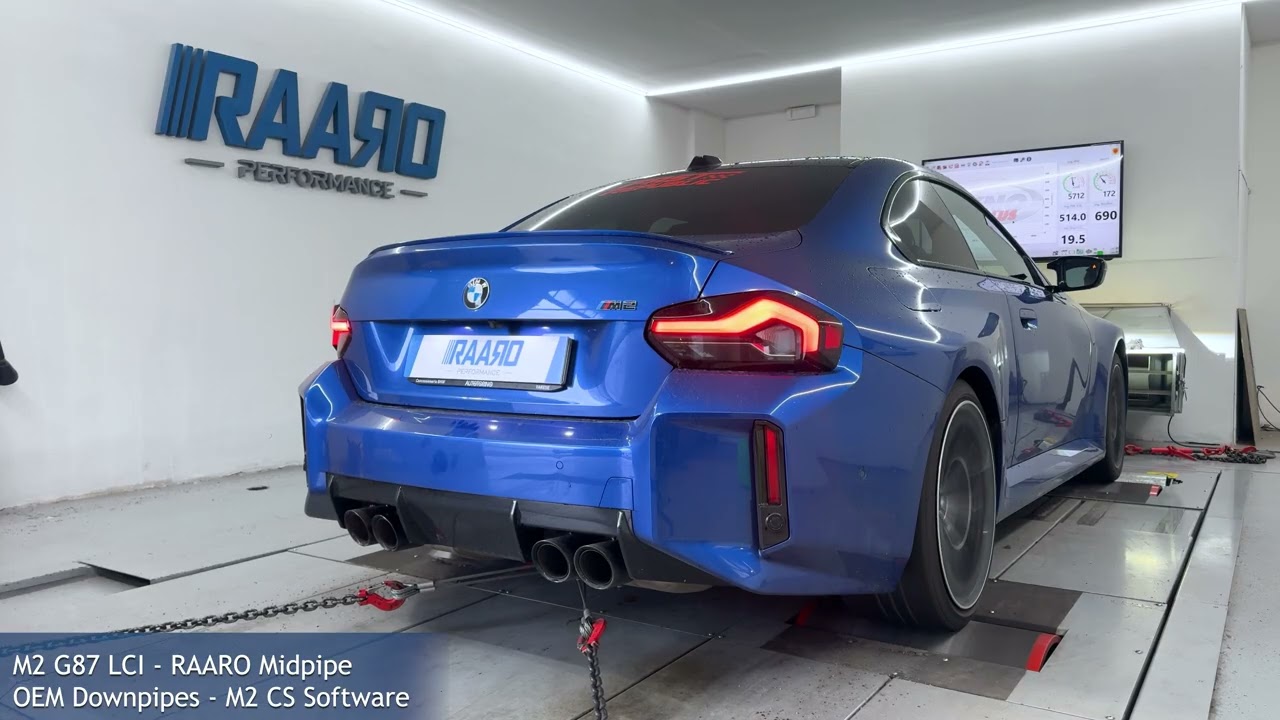 M2 G87 LCI - Exhaust sound on the dyno with RAARO Performance Equal Length Midpipe + M2 CS Software