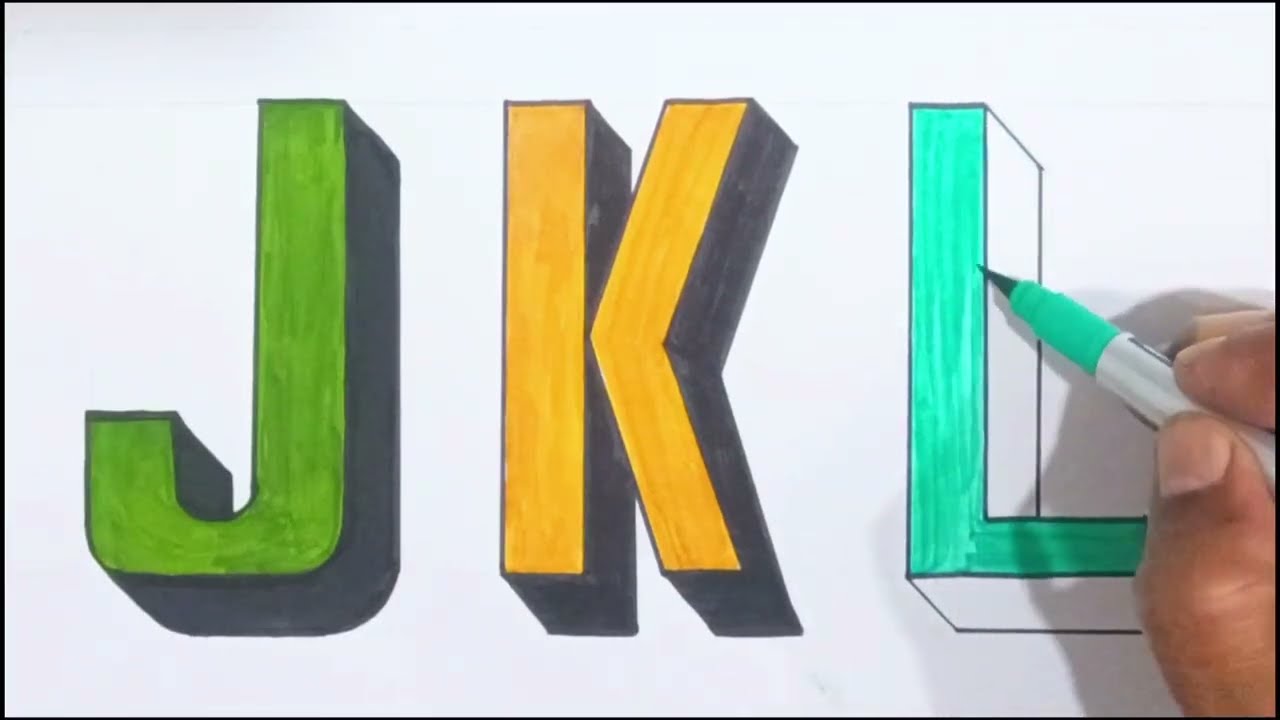 3D Letters More Lower Point Shadow Tutorial Capital JKL | Calligraphy | G. DeviChandra #Video