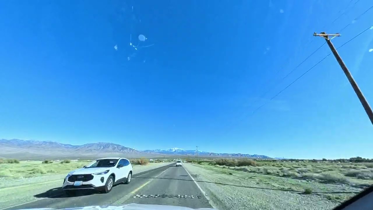 Driving View - To Mesquite Flat Sand Dunes - CA-190 Eastbound - Death Valley NP