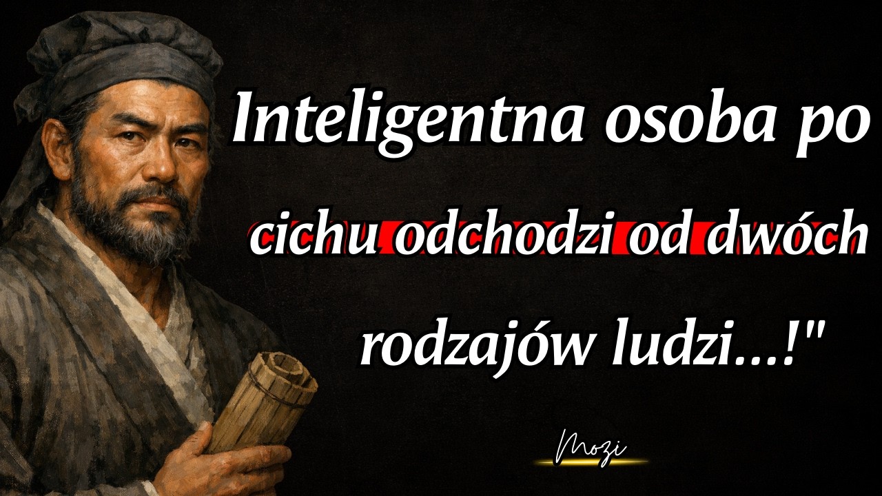Mozi: Inteligentna osoba po cichu odchodzi od tych dw&oacute;ch typ&oacute;w ludzi