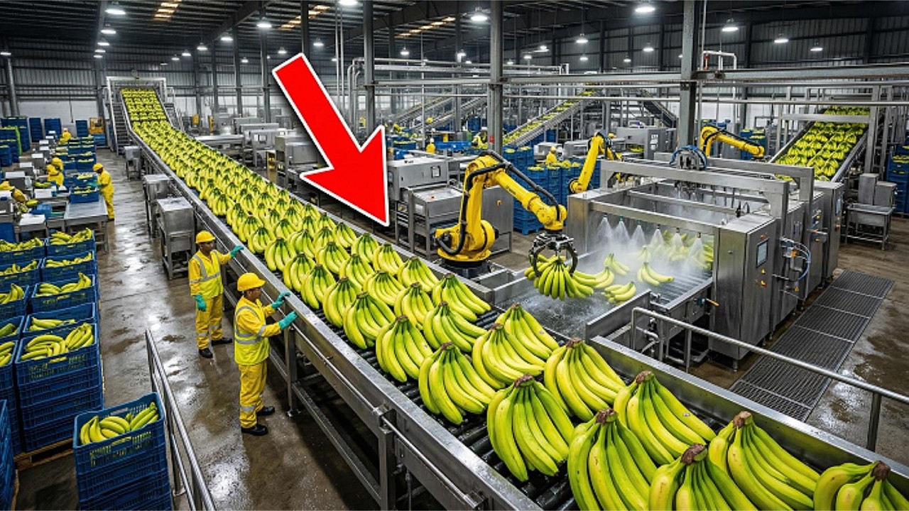 Inside a US Banana Farm: CUT, HOOK and Cable Transport to the Wash Shed (ASMR)