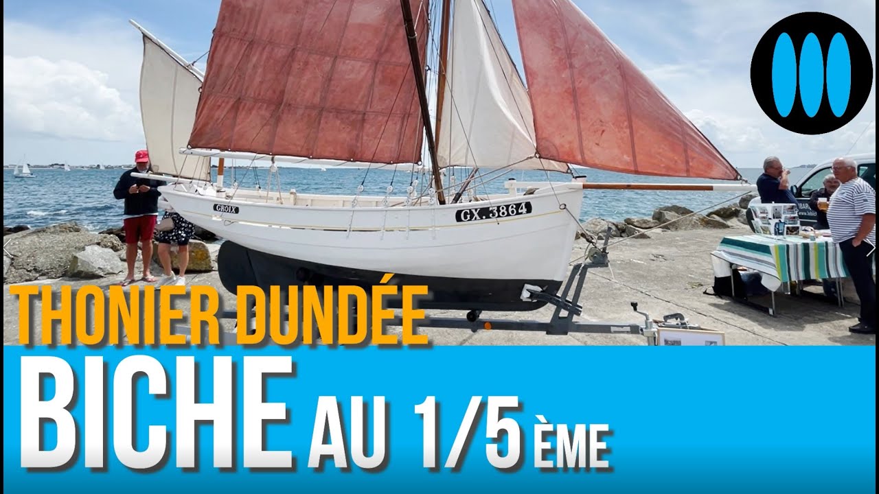 Le BICHE transportable, réplique navigante au 1/5ème d'un thonier Dundée de Groix