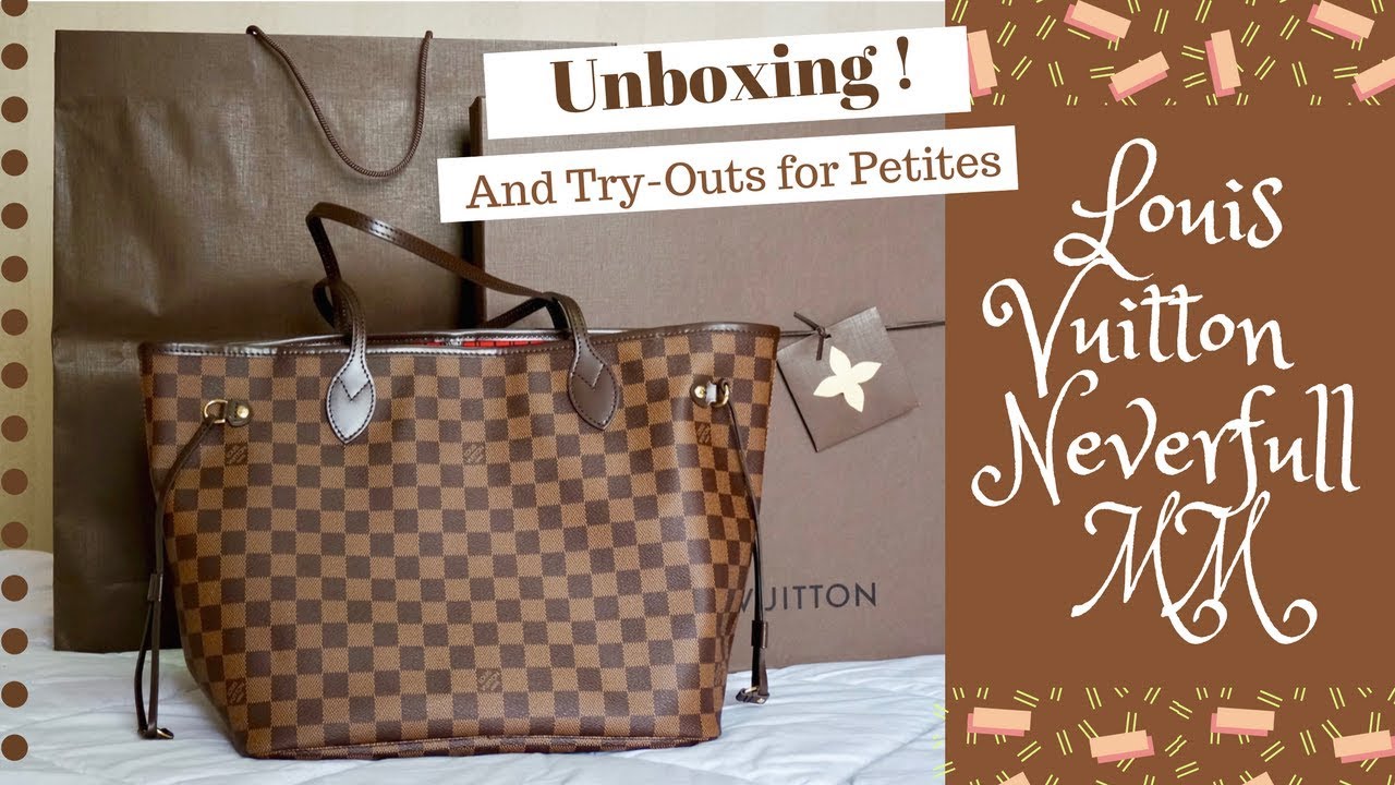 Louis Vuitton Neverfull MM Unboxing (+ How it looks on Petite Girl)