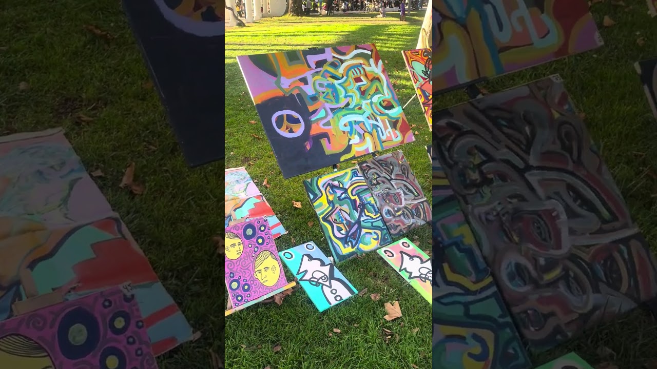 Artist Selling His Paintings at Lake Merritt 