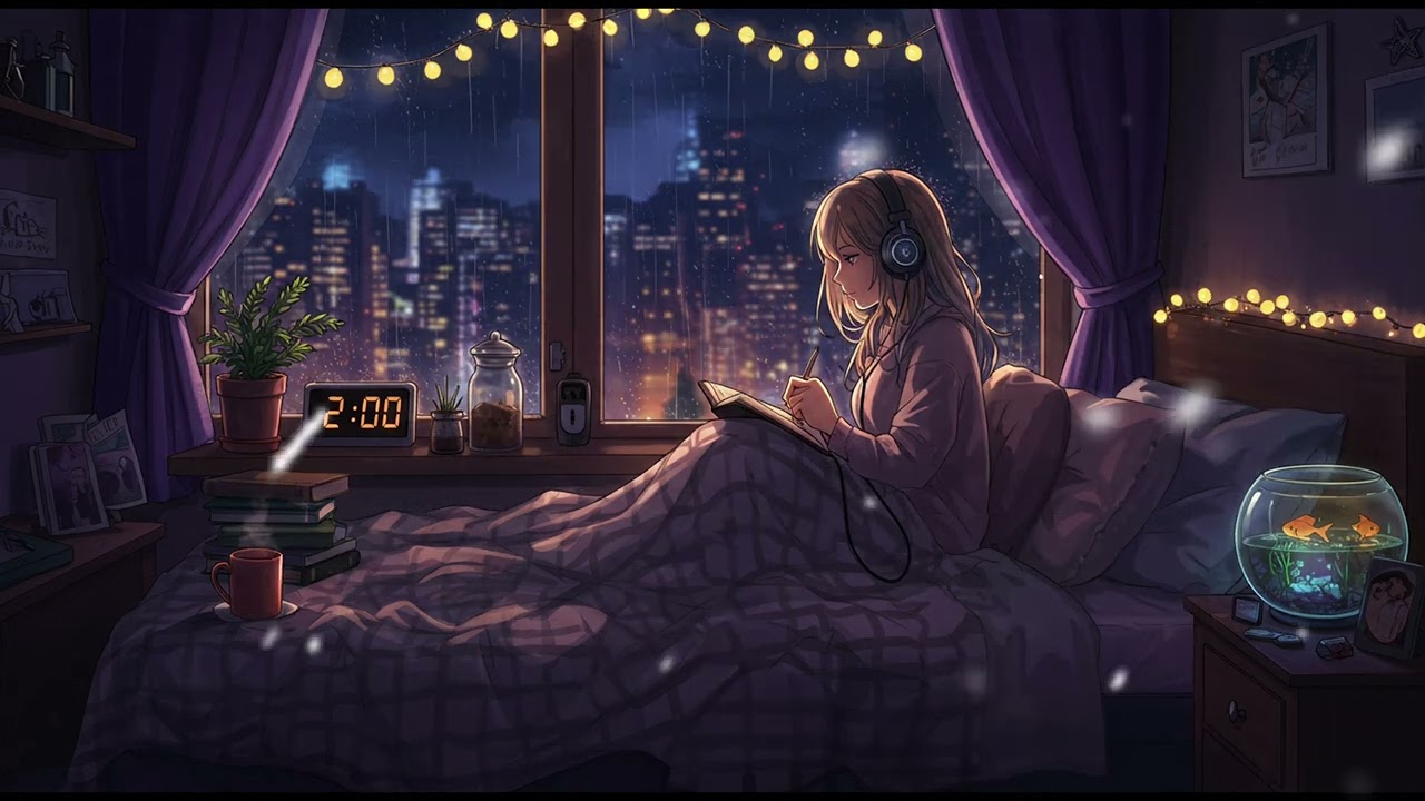 Cozy Rainy Night in a City Bedroom – Lofi Beats for Sleep, Study & Relaxation #lofisleepmind #music