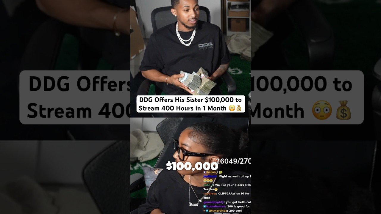 DDG Offers His Sister $100,000 to Stream 400 Hours in 1 Month 😳💰