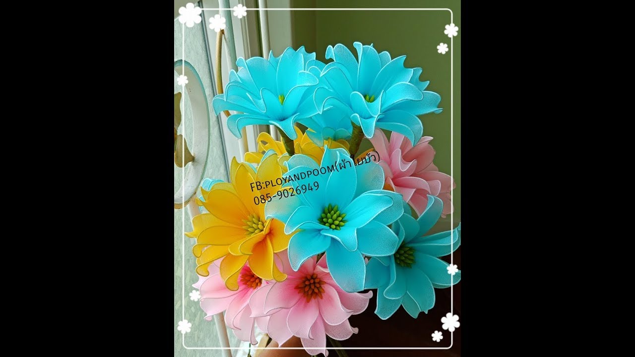 EP76 How to stocking flower ( nylon flower)by ployandpoom (ผ้าใยบัว)