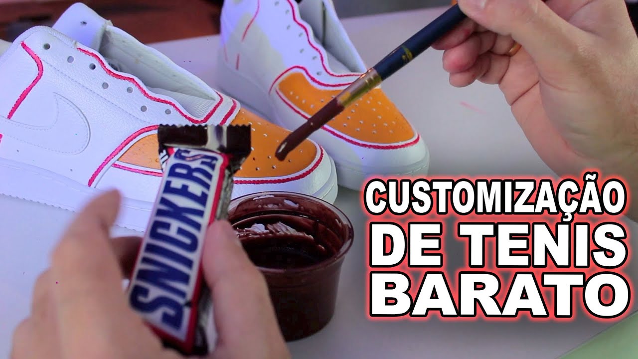 CUSTOMIZAÇÃO em TÊNIS BRANCO e BARATO | SNICKERS