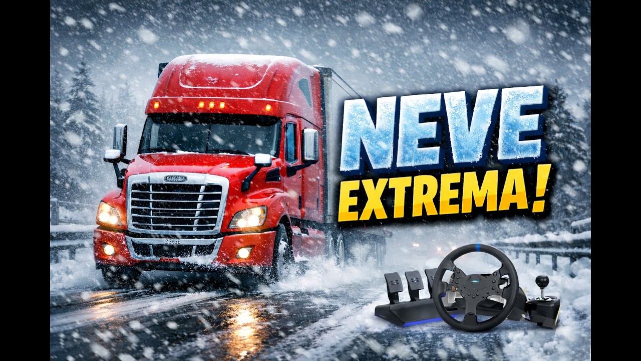 🚛❄️ DESAFIO NA NEVE – American Truck Simulator com Física Realista! + SNOWYMOON + PXN V99