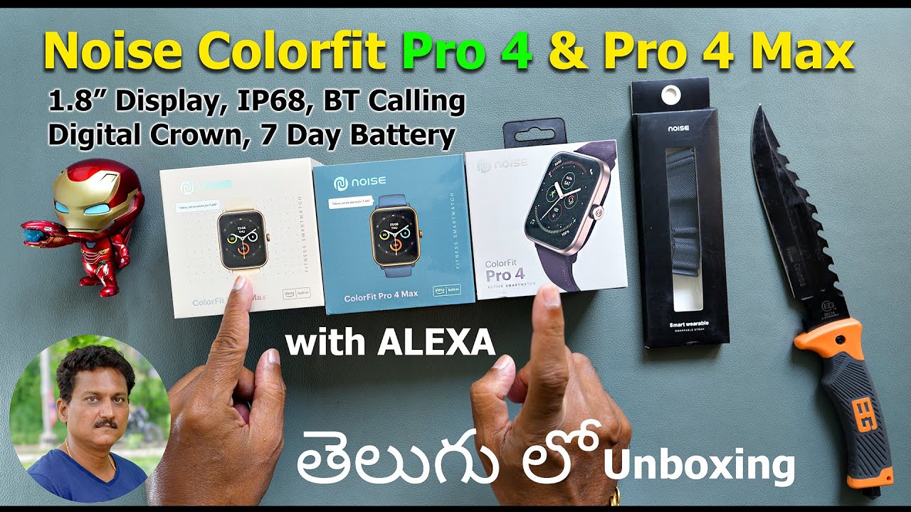 Noise Colorfit Pro 4 & Colorfit Pro 4 Max Smartwatch Unboxing in Telugu...