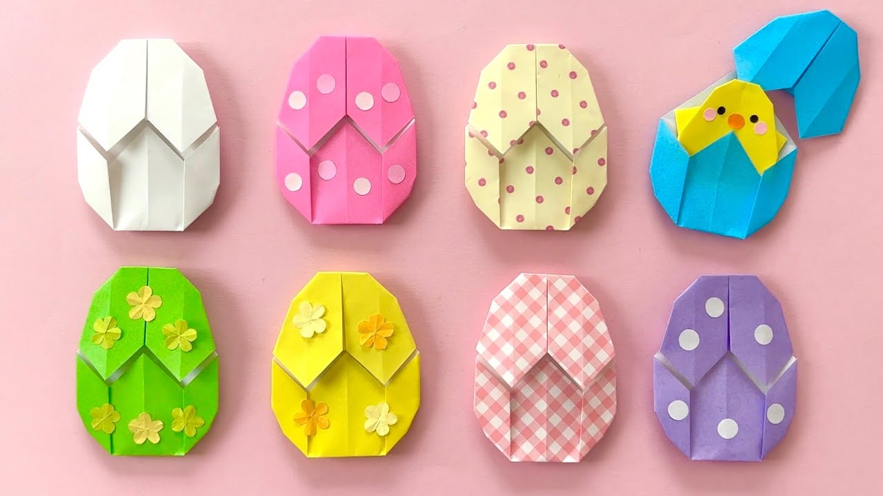 折り紙 簡単 可愛い イースターエッグ 折り方 作り方 Easy Origami Easter egg イースター 卵 Cute Paper Craft DIY 종이접기 부활달걀 折纸 復活節彩蛋