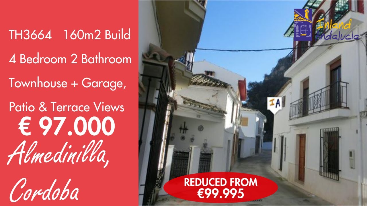 97K, 4 Bedroom 2 Bathroom Townhouse Property for sale in Spain, Almedinilla inland Andalucia  TH3664