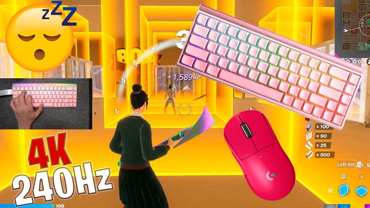 Aula Hero 68HE ASMR 😴 Box Fight Gameplay 📦 Satisfying Keyboard Fortnite 4K 240 FPS 🏆