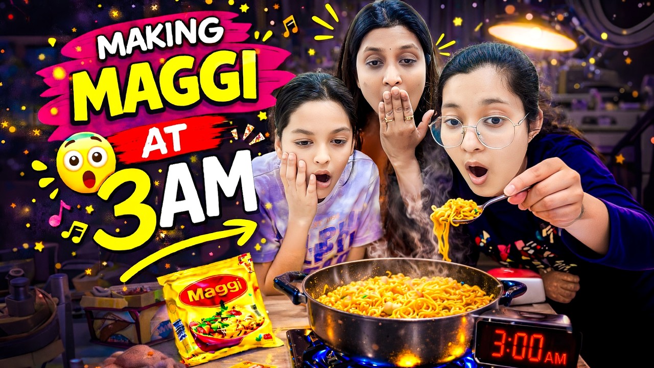 😱 3 AM MAGGI CHALLENGE! 🍜 | Jinni & Dhwani Secret Plan 🤫 | Mummy-Papa Ne Pakad Liya? | Cute Sisters