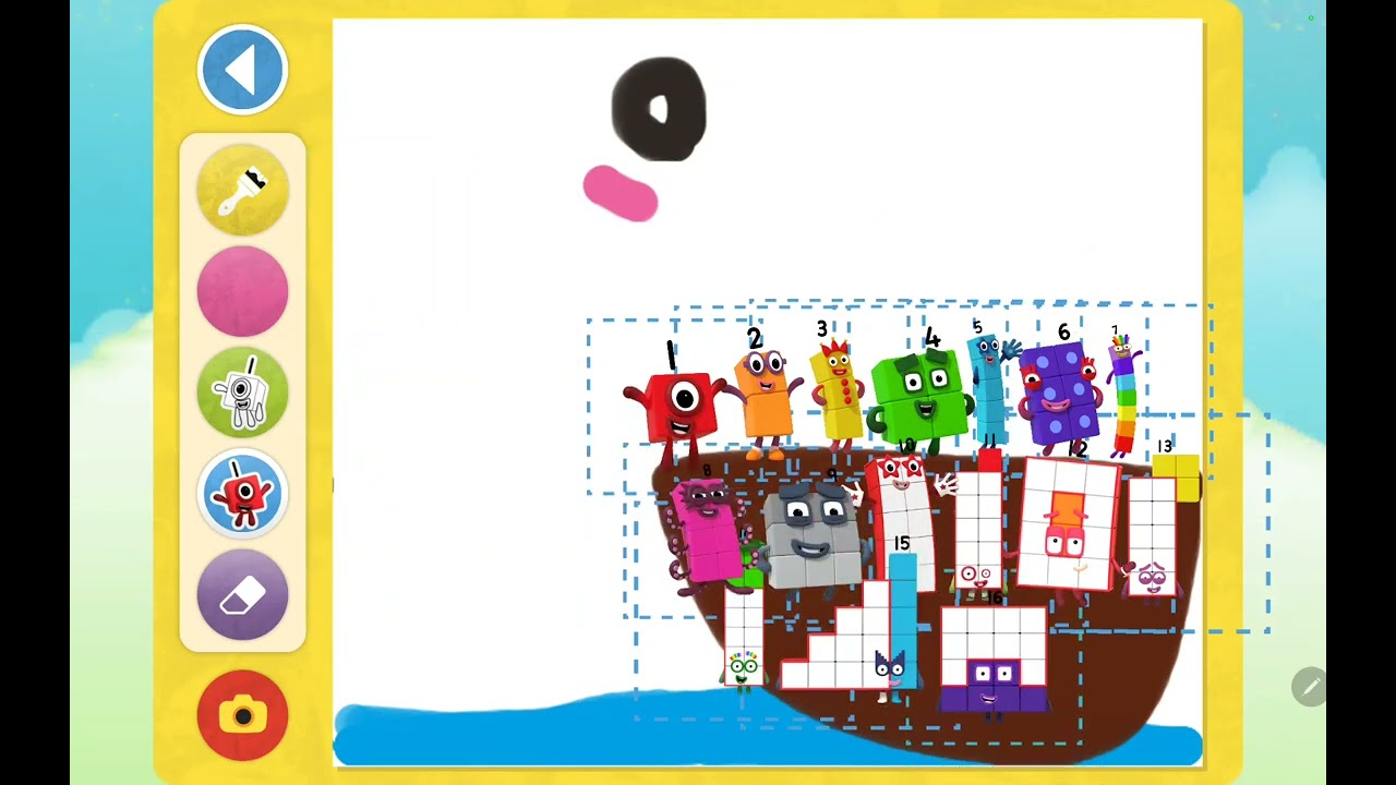 NumberBlocks добираются до лодки в мире NumberBlocks