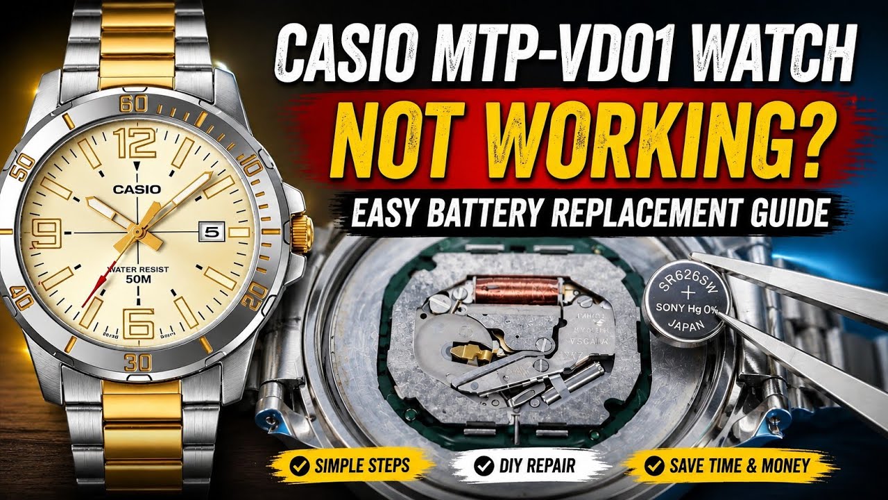 Casio MTP-VD01 Watch Not Working? Replace the Battery!