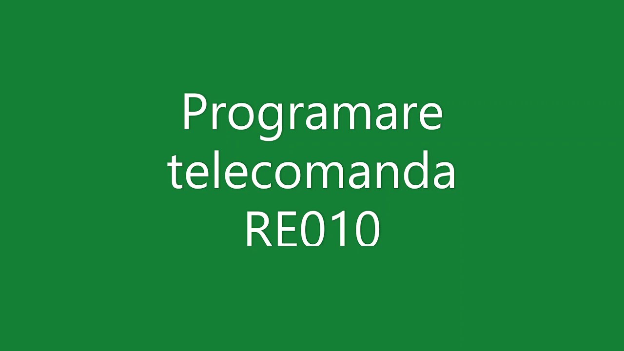 Programare Telecomanda RE010 - Rulouri & Usi de Garaj Tutorial (Programming Transmitter RE010)