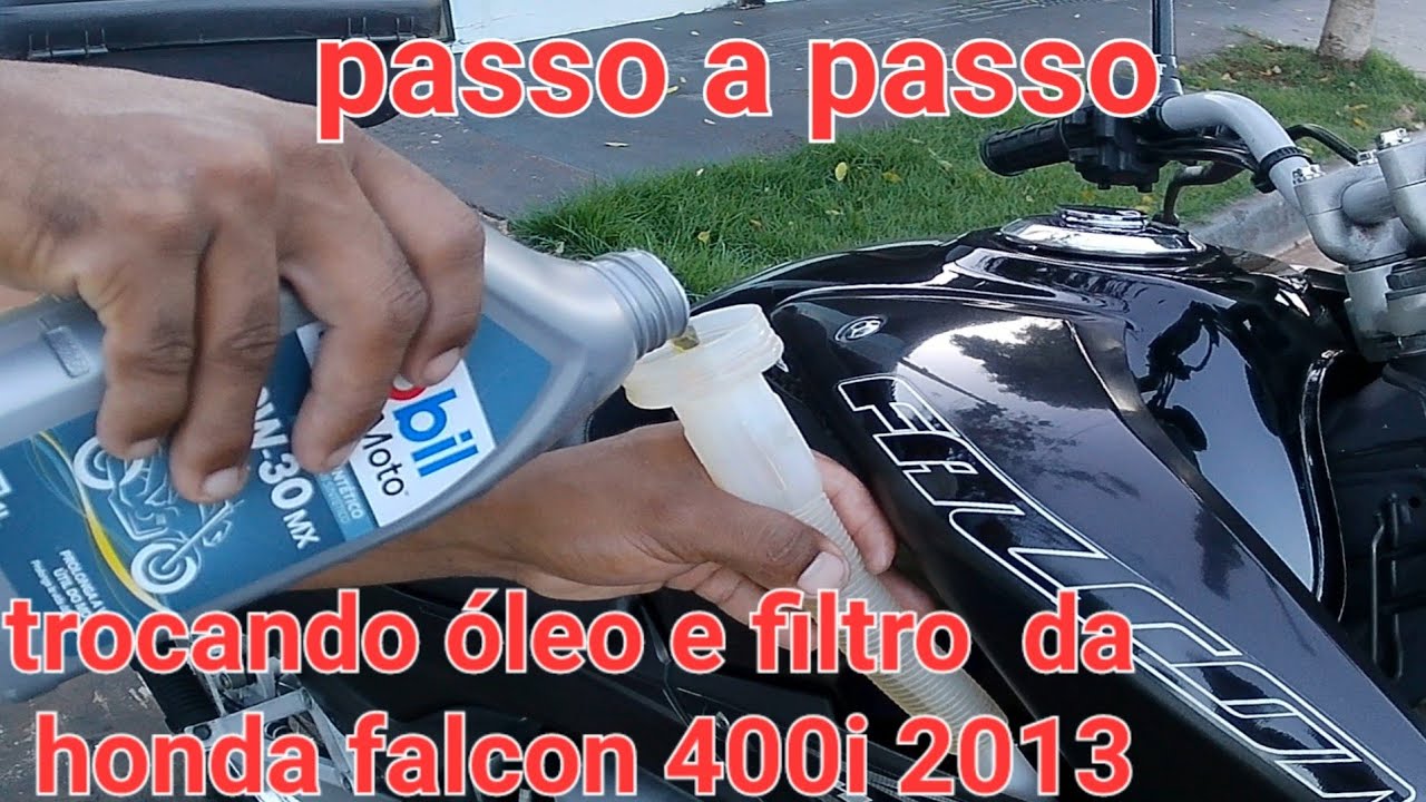 trocando óleo e filtro da honda nx falcon  400i 2013 (passa passo!)